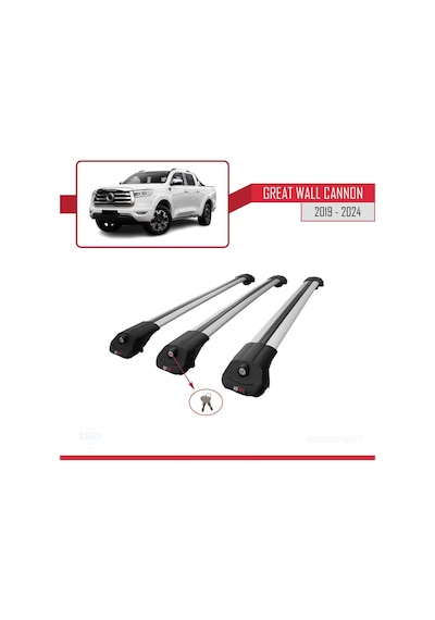Great Wall Cannon 2019 Ve Sonrası İle Uyumlu Ace-1 Ara Atkı Tavan Barı Gri 3 Adet Bar