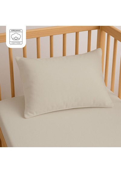 %100 Pamuk Bebek Yastık Kılıfı 35x45 Cm 2 Adet Doğal & Yumuşak Taş