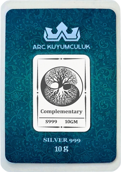 Hediyeye Özel 10 Gram Yin Yang Ve Ağaç Temalı 999 Ayar Gümüş İle Üretilmiş Gümüş Külçesi-780