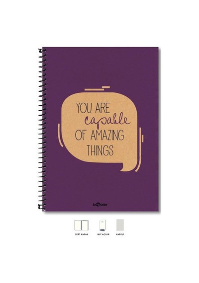 Eco Kraft Defter Kareli 200 Syf Mor 17x24 Cm
