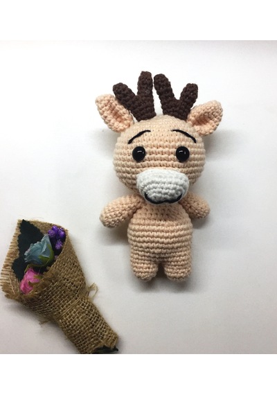Amigurumi Sevimli Miniklerden Geyik Sağlıklı Oyuncak El Örgüsü