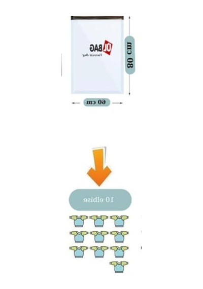 2As 3 Adet Orta Boy 60 Cm X 80 Cm Vakumlu Poşet - Vakumlu Hurç - Vakumlu Torba 12 Gri