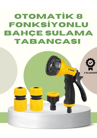 Çok Fonksiyonlu Bahçe Sulama Tabancası Ergonomik Basınçlı Sprey Standart
