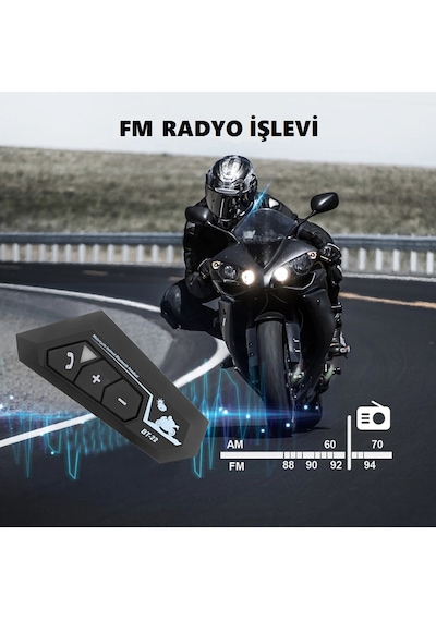 Bt22 Motosiklet Kask Kablosuz Intercom Su Geçirmez 5.0 Bluetooth