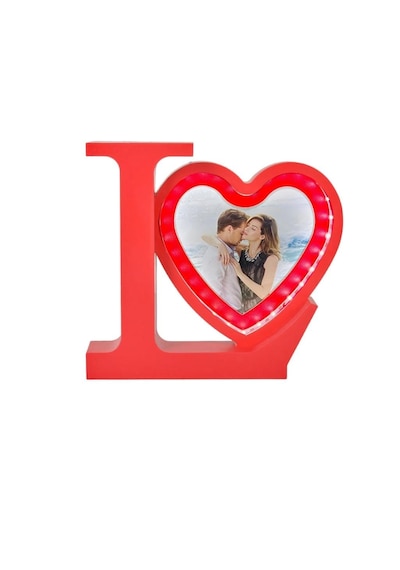 Love Kalpli Fotaraflı Ledli Işıklı Sihirli Ayna Kırmızı