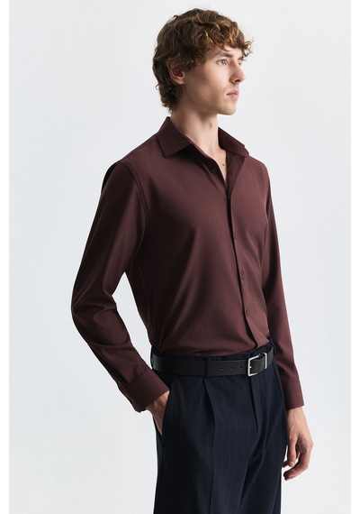 Antioch Comfort Slim Fit Gömlek Bordo