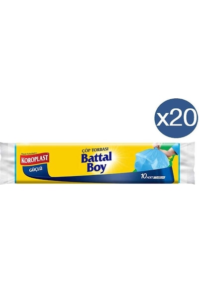 Koroplast Güçlü Battal Boy Çöp Torbası 20 Adet Mavi 72 x 95 CM