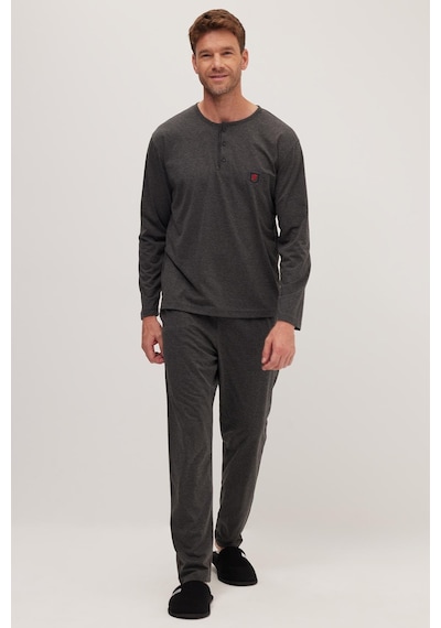 Tudors Erkek Standart Fit %100 Pamuk Bisiklet Yaka Beli Lastikli Antrasit Pijama Takımı-37950 Antrasit Tudors Erkek Standart Fit %100 Pamuk Bisiklet Yaka Beli Lastikli Antrasit Pijama Takımı-37950 Antrasit