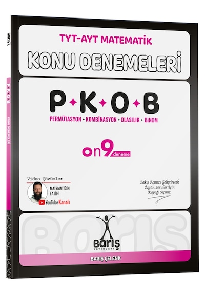 Barış Yayınları TYT-AYT Matematik Permütasyon Kombinasyon Olasılık Binom Konu Denemeleri