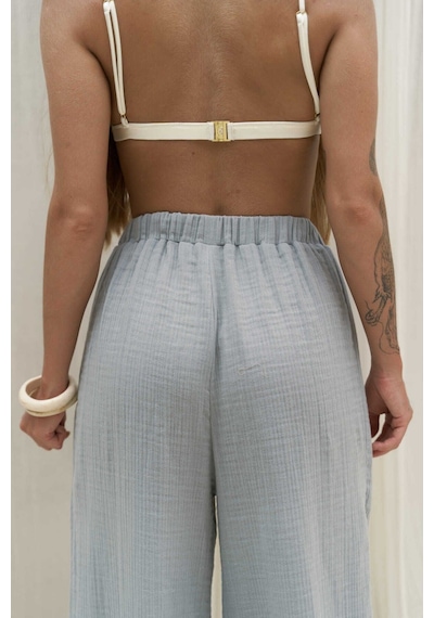 Mai Collection Mai Studios Co. Bima Yırtmaç Detaylı Gri Pantolon Gri