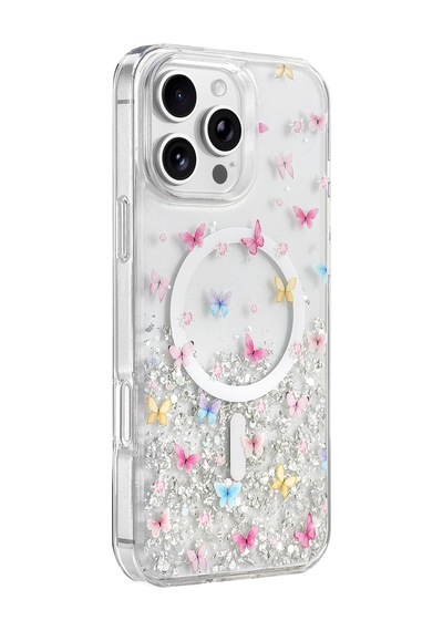 Onegif Apple İphone 16 Pro Max Misk Simli Magsafe Kapak - Desen 4 - Desen 4
