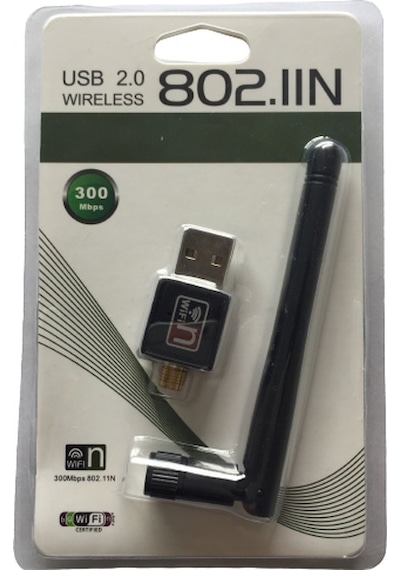 300 Mbps Antenli Wireless Adaptör Kablosuz Ağ Pc Wifi Alıcı Usb