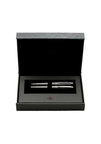 Steelpen World Serisi 2715 Parlak Krom Dolma Kalem+tükenmez Kalem Seti Sku: Zeus8690010379504
