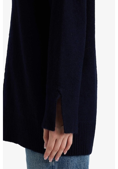 Defacto Loose Fit Bisiklet Yaka Triko Kazak Tunik F4547ax25wnnv105 Lacivert-nv105