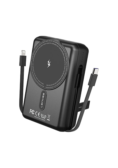 Lenyes Px274d Pd 22.5w Standlı M-safe Şarj Özellikli Wireless Powerbank 15w 20000mah Siyah Siyah