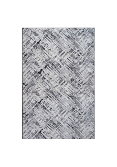 Plato Halı Parantez Efsane Lüks Oturma Odası, Salon, Antre, Yıkanabilir Polyester Kaymaz Taban Gri Halı