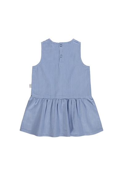 Civil Baby Çiçek Nakışlı 6-18 Ay Elbise - Mavi