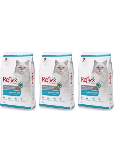 Reflex Kısırlaştırılmış Somonlu ve Pirinçli Yetişkin Kedi Maması 3 x 2 KG