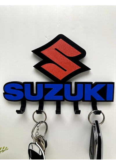 3d Baskı Dekoratif Suzukı Model Motorcu Anahtar Askılığı Siyah