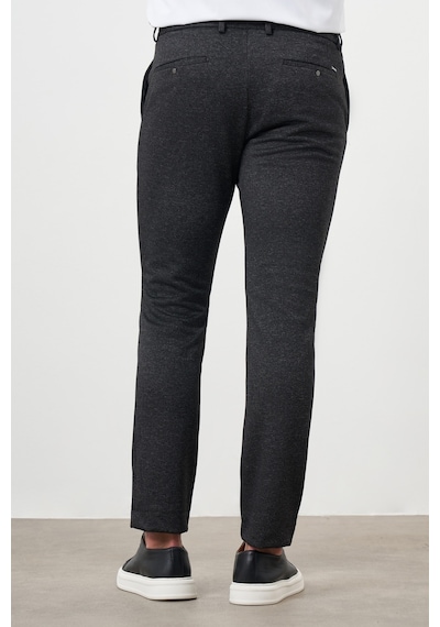 Morven Erkek Siyah Poliviskon Trend Pileli Slim Fit Spor Pantolon Siyah