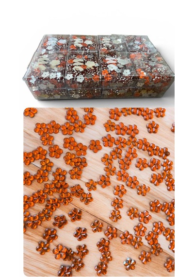 Delikli Nakış Dikiş Tasarım Boncuğu Portakal 16 Paket
