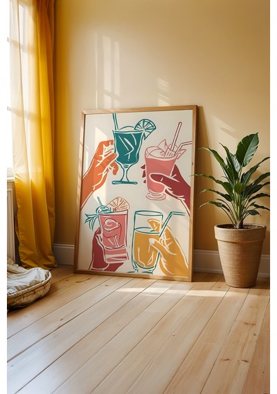 Fransız Mutfağı Esintisi Ahşap Çerçeveli Poster Tablo 58