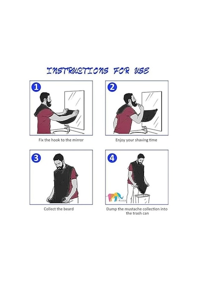 Unisex Saç Sakal Yemek Örtüsü Duş Banyo Temizlik Önlüğü Vantuzlu Aparat Aynaya Fayansa Veya Cama Asılabilir Fo Diğer