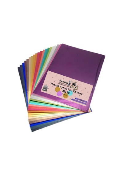 Metalik Aynalı Fon Kartonu 35X50 5 Adet Artlantis Metalik Aynalı