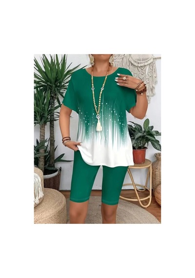 Butik İstanbul Kadın Kısa Kollu Bisiklet Yaka Desenli Dalgıç Bluz Ve Tayt Ikili Takım Yeşil Butik İstanbul Kadın Kısa Kollu Bisiklet Yaka Desenli Dalgıç Bluz Ve Tayt Ikili Takım Yeşil