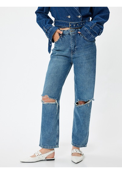 Koton Normal Bel Düz Paça Yıpratılmış Kot Pantolon - Straight Fit Jeans Orta İndigo 5wal40056md İndigo Koton Normal Bel Düz Paça Yıpratılmış Kot Pantolon - Straight Fit Jeans Orta İndigo 5wal40056md İndigo