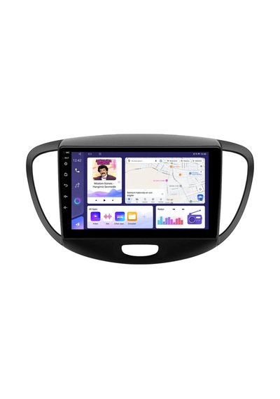 Hyundai İ10 2008-2012 Android Multimedya Carplay Android Auto Navigasyon Kameralı 8gb Ram 64gb 9"