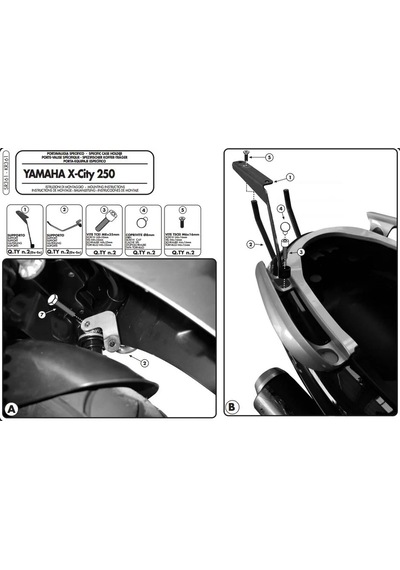 Gıvı Sr361 Yamaha X-cıty 125-250 07-16 Arka Çanta Taşıyıcı Tek Renk