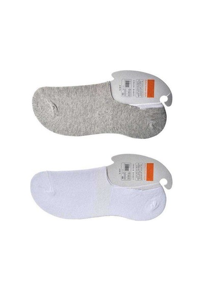 Gri Ve Beyaz Erkek Babet Çorap 15 Çift Renkli