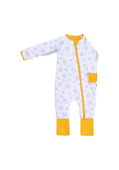 Owli Unisex Uyku Tulumu, Sheep Beyaz - Sarı