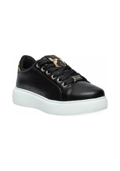 Flet 341 Siyah-kahve Kadın Spor Sneaker Siyah