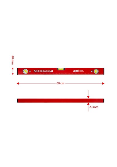 Rox 0349 Mıknatıslı Alüminyum Su Terazisi 60 Cm