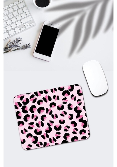 Pembe Leopar Desenli Mouse Pad Mousepad