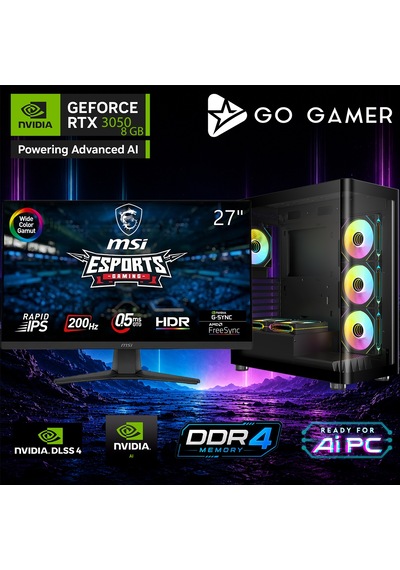 Go Gamer AE361DP R7-5700X 32 GB 1 TB SSD RTX3050 8 GB 27" Free Dos Oem Paket Masaüstü Oyuncu Bilgisayarı