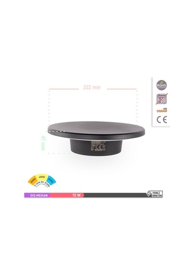 Ack Led Duvar Armatürü 3 Renk Butonlu 12w Siyah Duvar Apliği Beyaz