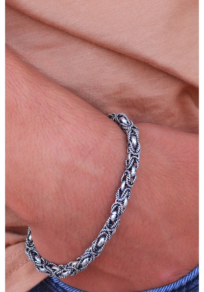 925 Ayar Gümüş Erkek Kral Zincir Bileklik 201024558 Gümüş