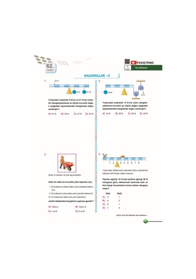 8. Sınıf LGS Fen Bilimleri Sınav KoçU PEKİŞTİRME&PERFORMANS Soru
