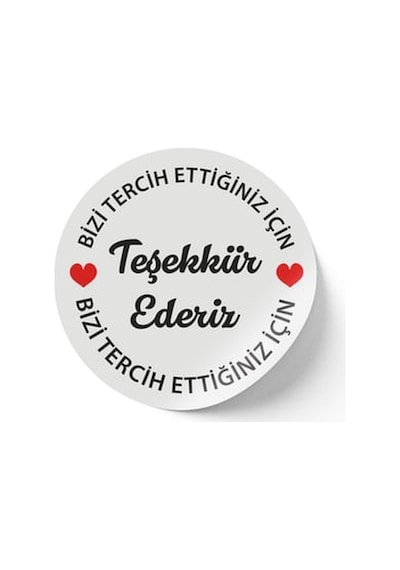 Teşekkür Ederiz Baskılı Kuşe Etiket Sticker - 3,5x3,5 Cm - 108 Adet Diğer