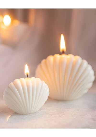 Bernami Biblo Pinterest 2 Li Dekoratif Istiridye Mum Seti