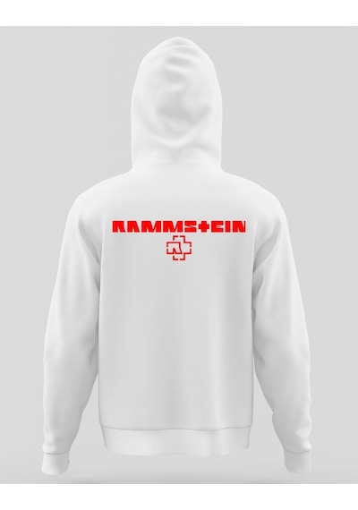 Startmore Zeit Rammstein Kapüşönlu Hoodie Beyaz