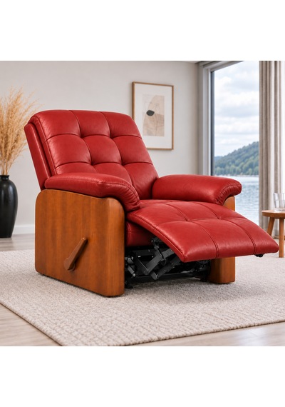 Smarto Relax Ceviz Ahşap Yan Panelli Gerçek Deri Manuel Mekanizmalı Yatar Ayak Uzatmalı Ergonomik Tv Koltuğu Baba Koltuğu Kırmızı Smarto Relax Ceviz Ahşap Yan Panelli Gerçek Deri Manuel Mekanizmalı Yatar Ayak Uzatmalı Ergonomik Tv Koltuğu Baba Koltuğu Kırmızı