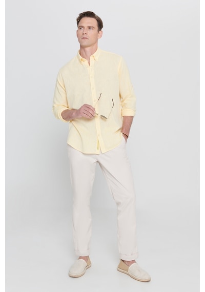 AC&Co / Altınyıldız Classics Erkek Sarı Comfort Fit Rahat Kesim Düğmeli Yaka Casual Keten Gömlek 4A2022200085SARL Sarı AC&Co / Altınyıldız Classics Erkek Sarı Comfort Fit Rahat Kesim Düğmeli Yaka Casual Keten Gömlek 4A2022200085SARL Sarı