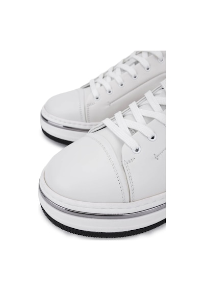 Tamer Tanca Erkek Hakiki Deri Beyaz Sneakers & Spor Ayakkabı 381 21624 Erk Ayk Y25 Beyaz Dr/met Beyaz