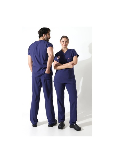 Bflex Unisex Likralı Yarasa Kol Takım Patroit Blue Hemşire
