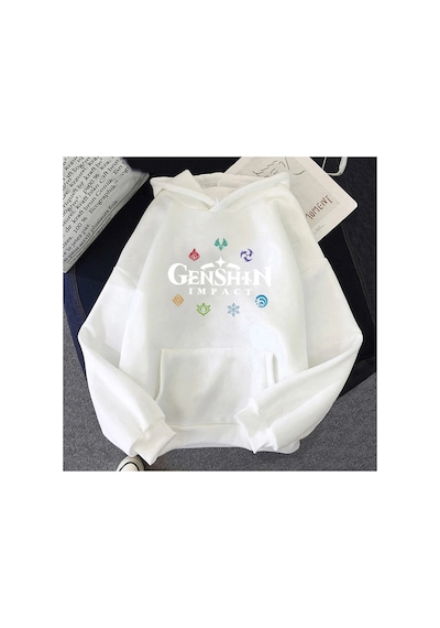 Tarzsokak Beyaz Unisex Genshin Etki Kapüşonlular 2021 Bahar Kore Hoody Grafik Sokak Ulzzangk