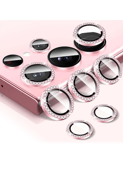Galaxy Uyumlu S25/s24 Plus Ipg Kamera Lens Koruyucu Taşlı Pembe